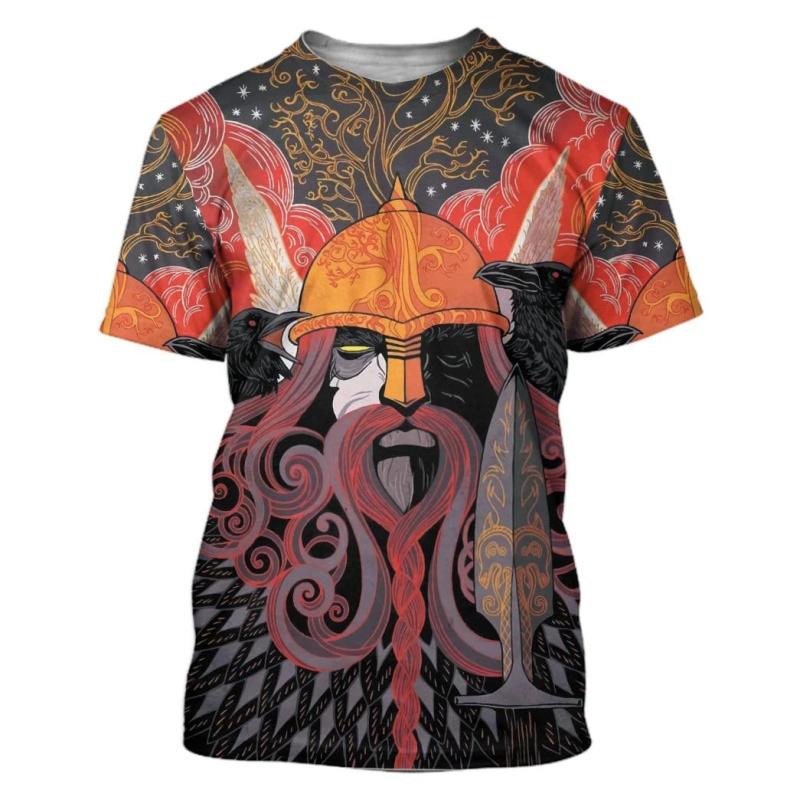 Мужская футболка с 3D принтом Viking Armor Harajuku, рубашка с коротким рукавом, повседневная рубашка Street Rider, летний топ унисекс