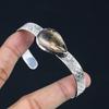 Anniversary Gift For Her Natural Septarian Gemstone Bangle Adjustable 925 Silver
