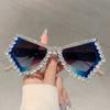 Роскошные хрустальные блестящие оттенки дизайнерские многоугольные градиентные женские солнцезащитные очки с украшением в виде леденца, женские солнцезащитные очки