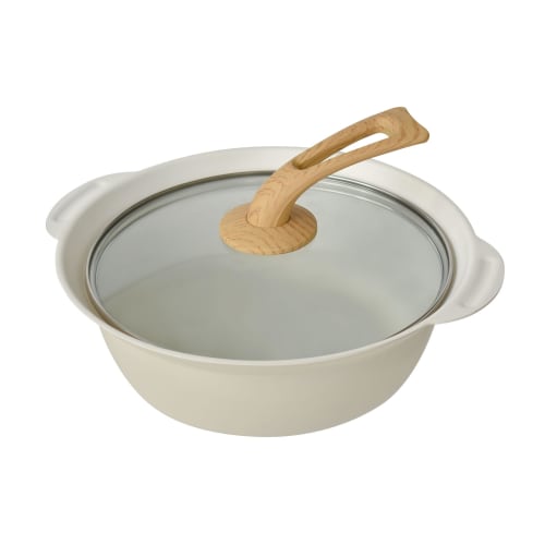 Park Lane Fab IH-Compatible Tabletop Pot, 27cm, Ivory, Kitchen Utensils, Cookware, Induction and Gas Compatible, Lightweight, Durable, Simple, and Sty