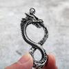 Винтажное Серебряное 3D Подвеска-Дракон Ожерелье Унисекс Дизайн