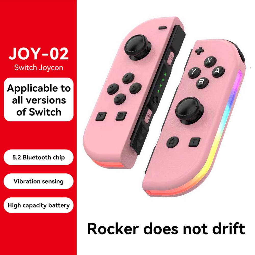 Контроллер Joy BT 5,2 RGB со светодиодным переключателем L/R, джойстик для Switch/Lite/Oled геймпадов JoyCon, джойстик с двойной вибрацией