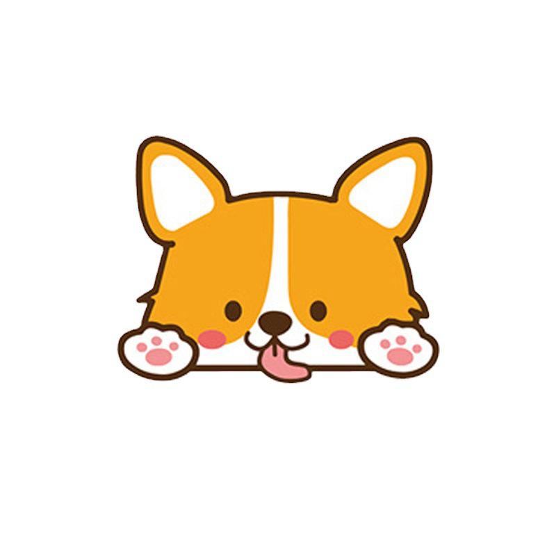 Cartoon Corgi Dog Stickers for Cars & Motorcycles - Rainproof