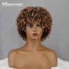 Короткие вьющиеся коричневые, черные, серые афро парики для женщин, высокотемпературное волокно, натуральные синтетические короткие вьющиеся волосы
