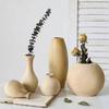 Wooden Flower Vase Retro Table Decorative Vase Dried Flower Arrangement Pot European Style Aesthetic Vase Home Desktop Ornaments