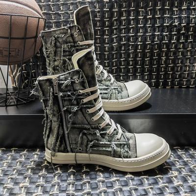 Мужские высокие кеды высшего качества на толстой подошве, холщовые, женские дизайнерские кроссовки, роскошные, на шнуровке, на молнии, уличные, на плоской подошве, черные ботинки