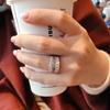 Женское широкое кольцо с полным бриллиантовым паве - Холодный стиль, Универсальное, Для штабелирования, Пальцевое украшение INS с микро-вставками