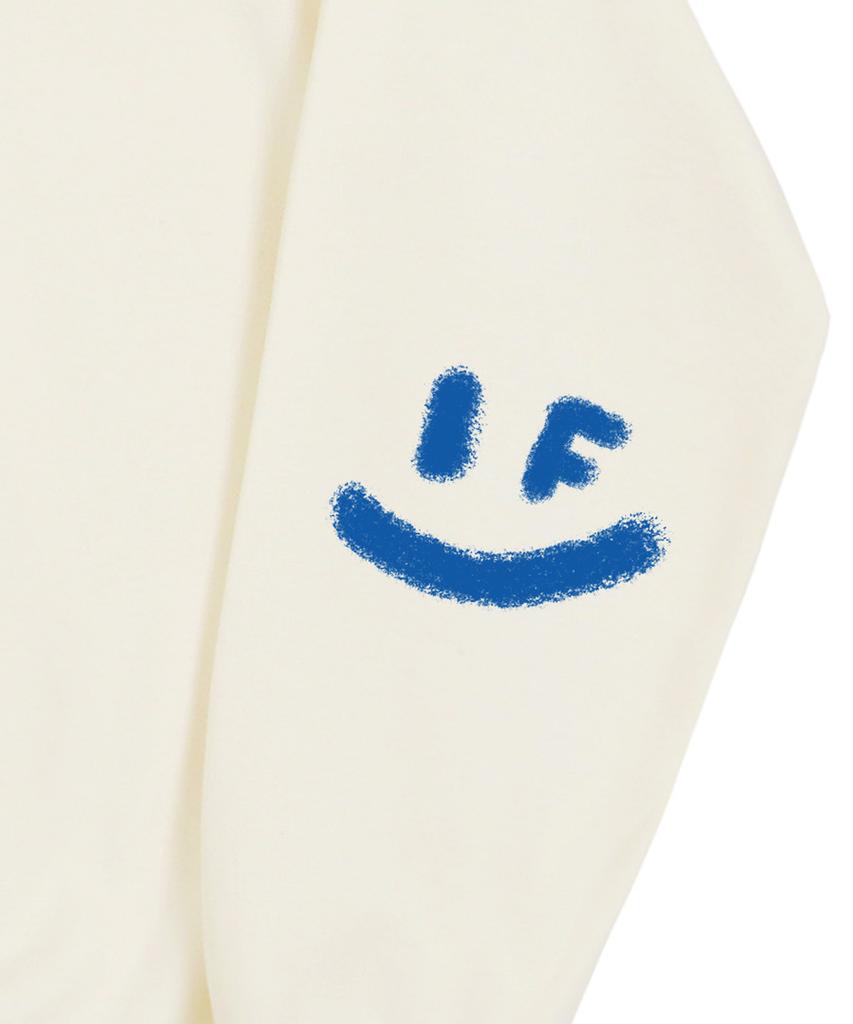 GRAVER [Unisex] Elbow Spray Smile Drawing Sweatshirt_Cream