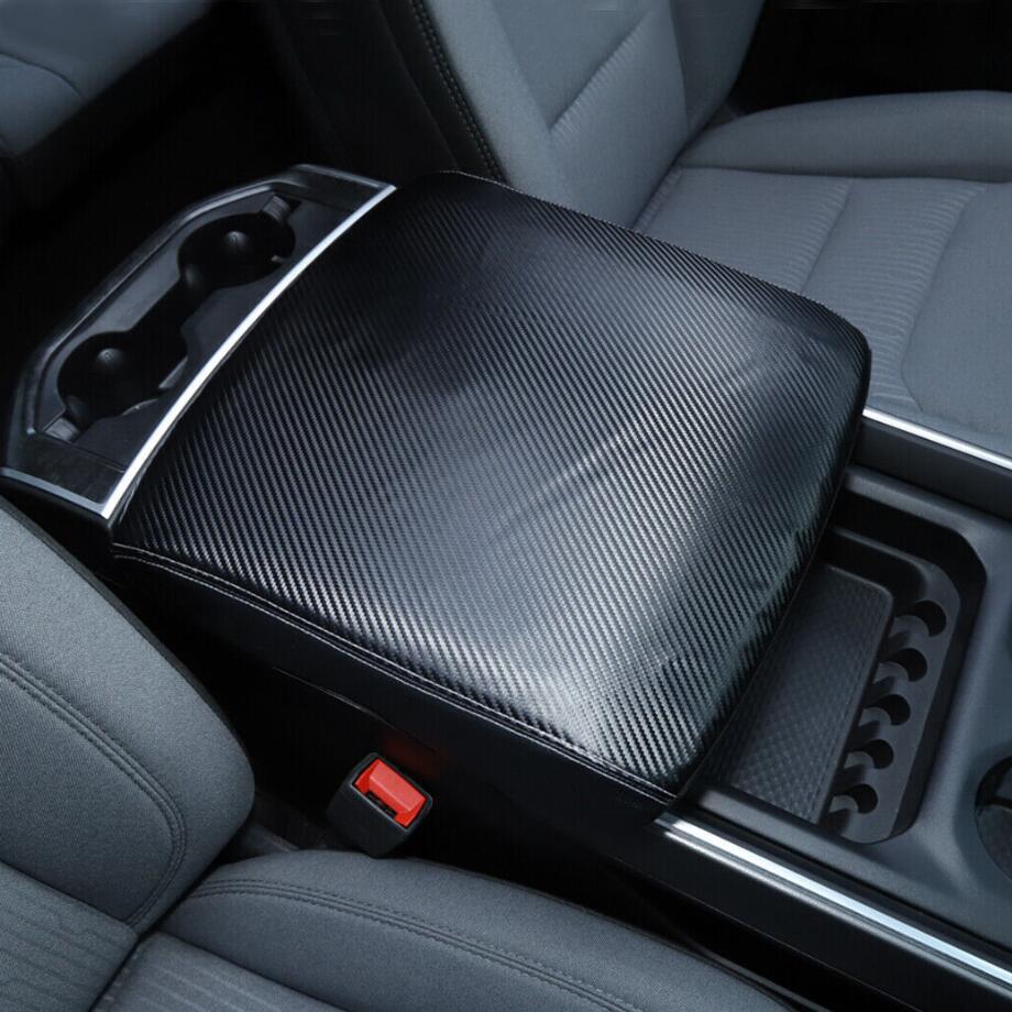 For 2019-2024 Dodge RAM 1500 Carbon Center Console Armrest PU Leather Pad Cover