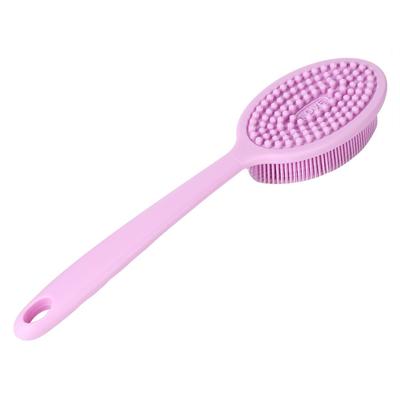 PP Silicone Body Scrubber Brush Pink Shower Cleaning Brush Durable Bath Brush Back Cleaning