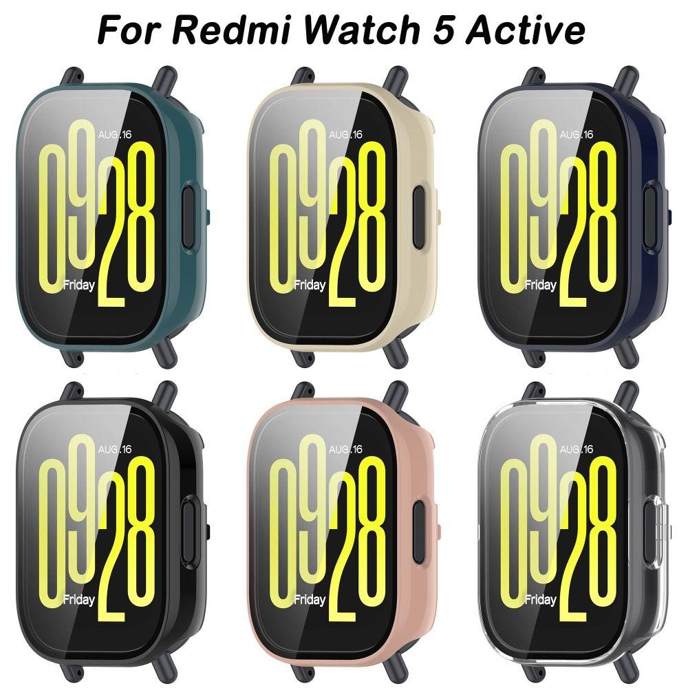 Full Coverage Protective Case PC+Tempered Cover Shell Screen Protector for Redmi Watch 5 Active