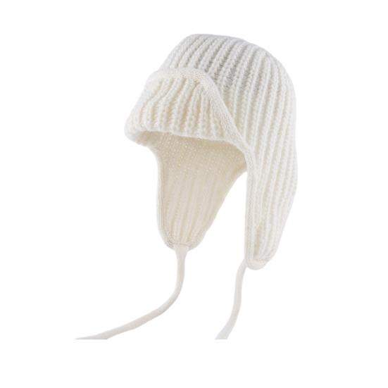 Женская вязаная шапка на шнуровке, однотонная, с защитой ушей, зимняя эластичная шапка, ветрозащитная шапка-ушанка для холодной погоды