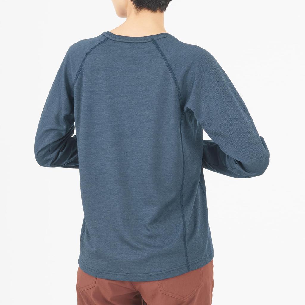 Millet Caster Wool II Crew Long Sleeve Mountaineering Sapphire Size L Women's Top, MIV01988, (New Logo),