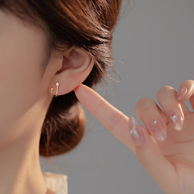 Серьги-клипсы Banyan Tree из серебра 925 пробы в корейском стиле – Простой, маленький дизайн для женщин и студенток