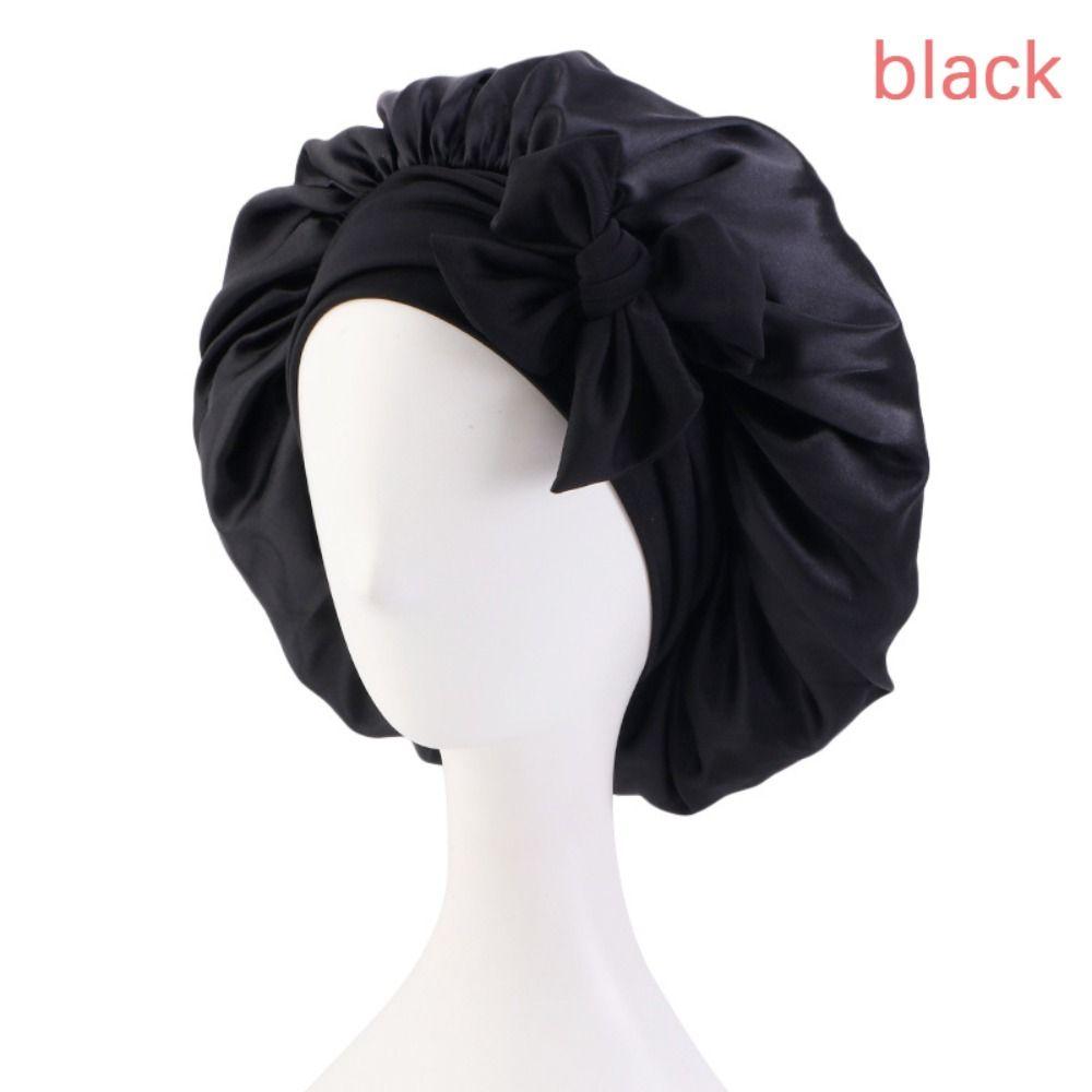 Turban Bonnet Silk Nightcap Hair Care Sleep Hat Headwear Sleeping Cap  Women Children
