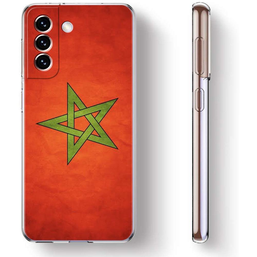 Чехол для телефона с флагом Марокко и футбольным мячом для Samsung Galaxy S22 5G S20 Ultra S21 FE 5G S10E S9 S8 S10 Plus Note 20 10, прозрачный силиконовый чехол