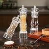 Pepper Salt Grinder Acrylic Shaker Adjustable Ceramic Grinding Core Non Slip Base for Kitchen Daily Seasoning Use