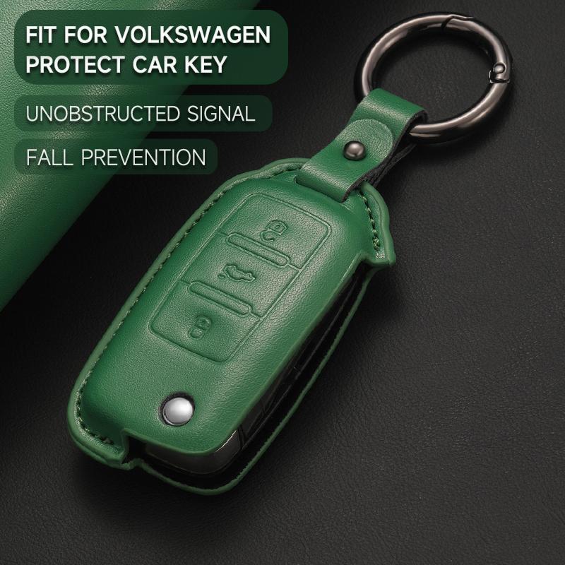 Кожаный чехол-брелок для автомобильного ключа, защитный корпус для Vw Volkswagen Polo Tiguan Passat B5 B6 B7 Jetta Lavida Golf 4 5 6 Mk4 Mk5 Mk6