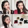 Korean Velvet Bow Hair Clip for Women - Autumn/Winter Princess Style
