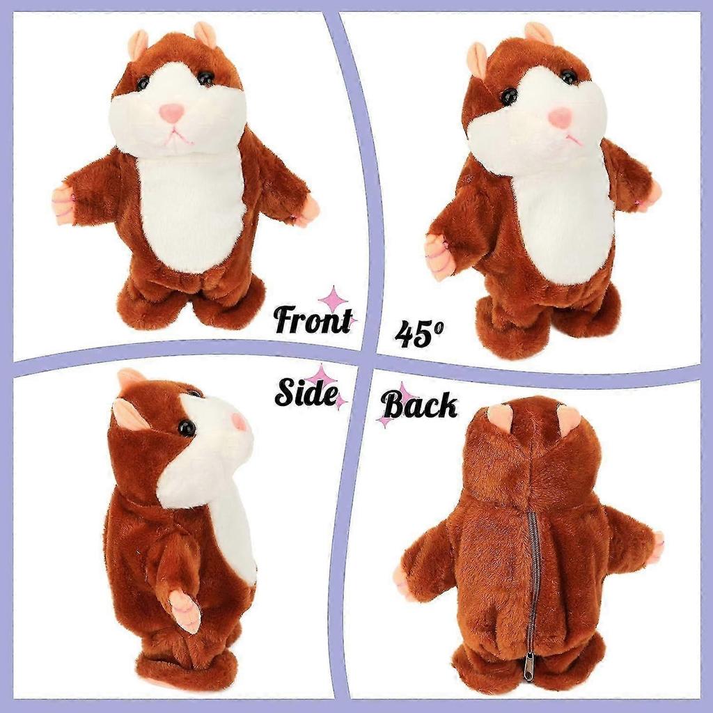 Talking Hamster Repeats What You Say Walking Guinea Pig Electric Interactive Animated Toy Speaking Plush Buddy Gift for Toddlers Birthday, 8'