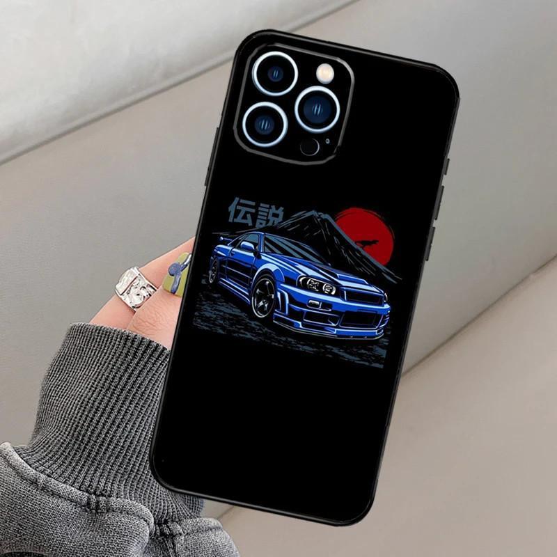 Чехол для мобильного телефона iPhone15Pro Max GTR спортивный автомобиль JDM чехол для мобильного телефона отправляется от имени других, окрашен и защищен от падений.
