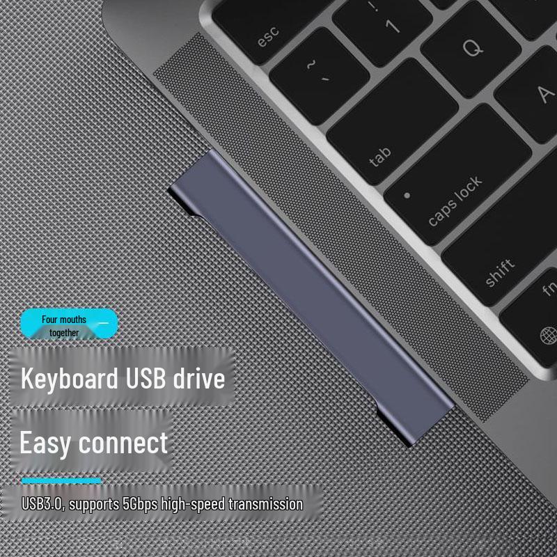 Алюминиевый 4-портовый USB 3.0 Type-C концентратор для расширения ноутбука