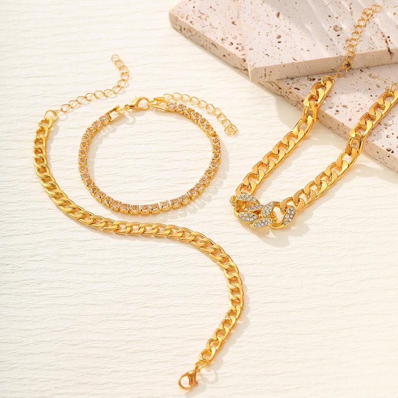 Accessories Metal Style Simple Punk Bracelet Set Personalized Hip Hop Stacked Wear Jewelry Women