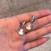 Серебряная игла циркон кристалл тыква серьги-гвоздики легкая роскошь высококачественные серьги простые повседневные универсальные новые китайские серьги оптом