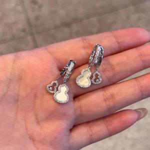 Серебряная игла циркон кристалл тыква серьги-гвоздики легкая роскошь высококачественные серьги простые повседневные универсальные новые китайские серьги оптом