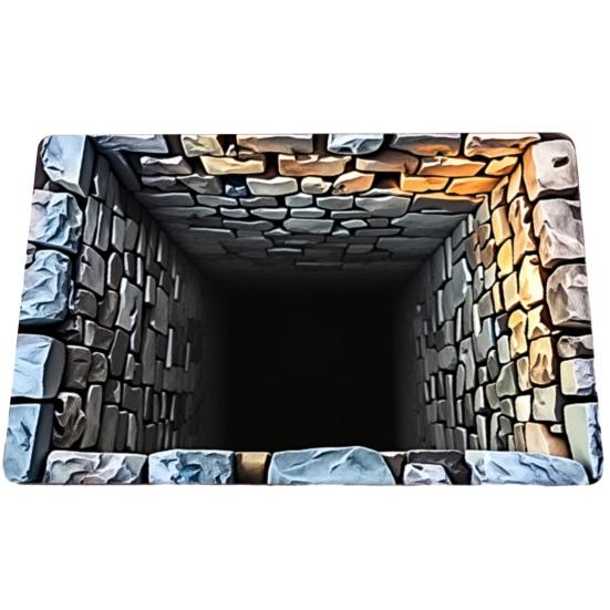3D Оптическая Иллюзия Напольный Коврик Реалистичная Яма Придверный Коврик для Гостиной и Прихожей Нескользящий Мягкий Подходящий для Домашних Животных Ковер Интерактивный Ковер с Визуальным Эффектом