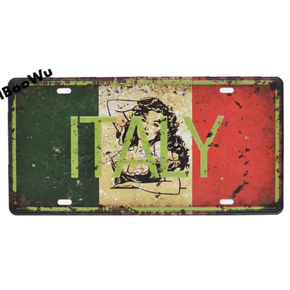 Worldwide Popular City License Plate Poster Vintage Wall Decor Canada/London/Brazil Metal Tin Sign Plaques Poster 15x30cm