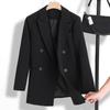 Женский 2023 Черный Повседневный Блейзер Куртка Свободного Средней Длины в Корейском Стиле