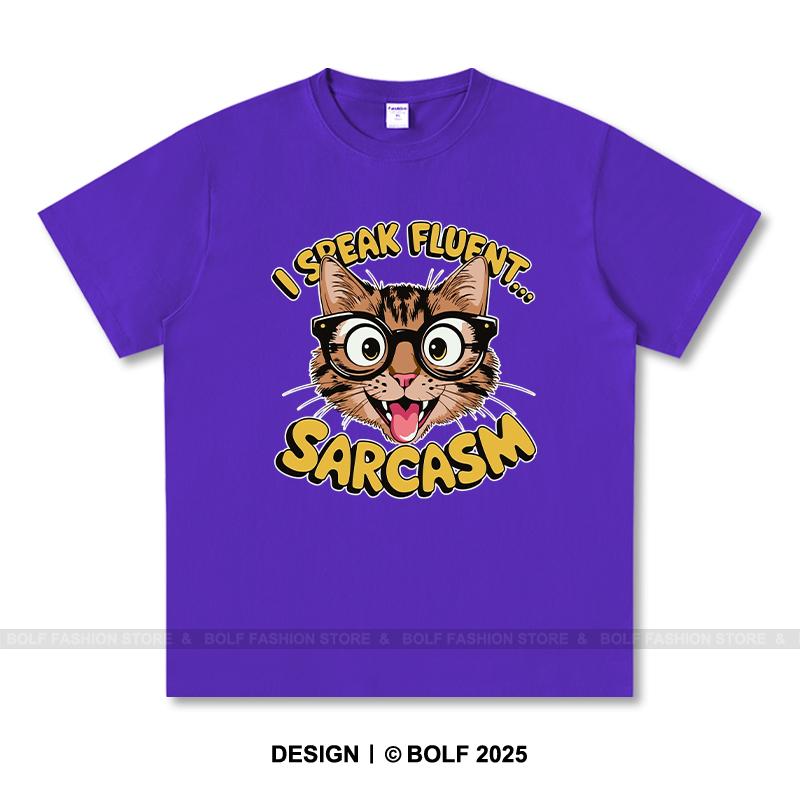 Women's I Speak Fluent Sarcasm Printed T-Shirt 100% Cotton Oversized Savage Graphic Tees for Men Summer Tops Snarky Streetwear