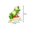 Зеленая лягушка, сидящая на грибной статуе, украшение для сада, коллекционная милая скульптура из смолы для бассейна
