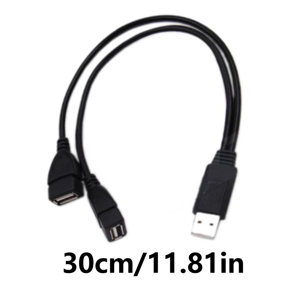 Dual USB Female Expansion Cable with USB A2.0 Male Connector Charging Data Cable for Simultaneous Charging