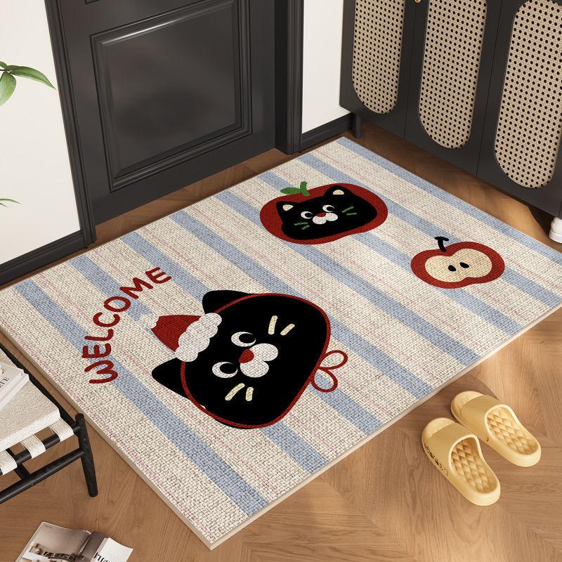 Door Floor Mat Entry Door Mat Household Door Entry Cat Advanced Sense Crystal Velvet Foot Mat Door DirtResistant LeaveIn Floor Mat