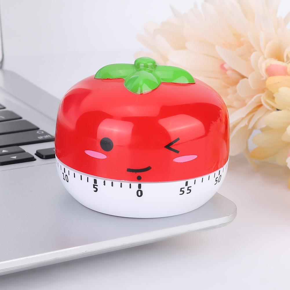 Cartoon Mechanical Manual Kitchen Cooking Timer Alarm Reminder Timepiece Countdown ToolRed