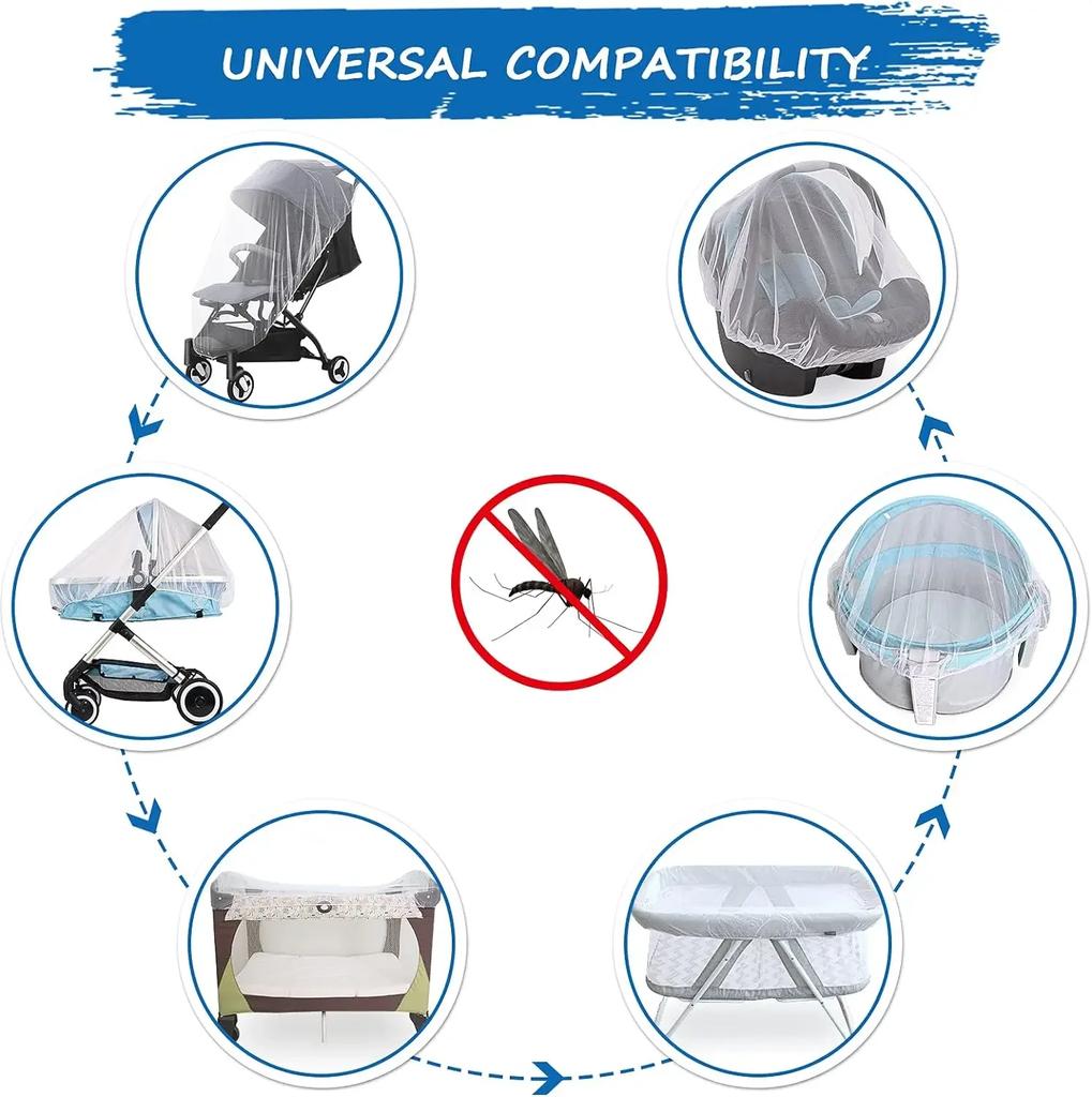 Детская москитная сетка для коляски, многоразовая сетка от насекомых для коляски, портативная мини-кроватка, портативная и прочная детская сетка от насекомых