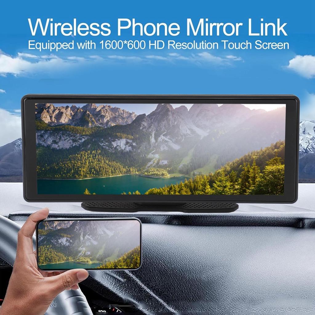 Беспроводной сенсорный экран Carplay с панелью приборов, WiFi, Bluetooth, Carplay, Android Auto, экран Carplay с GPS, голосом, FM и другими функциями, камера 10,26 и стерео,