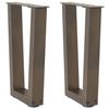 VidaXL V-shaped Coffee Table Legs, 2 Pcs, Natural Steel, 38 X (42-43,3) Cm 4012627