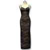 Women's Floral Lace Sexy Cocktail Dress Sleeveless Spaghetti Strap Bodycon Maxi Dress Slim Fit Party Club Evening Dress