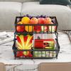 Storage Basket 2 Tier Countertop Large Capacity Rectangular Fruit Basket with Banana Hangers Detachable Fruit Storage Rack