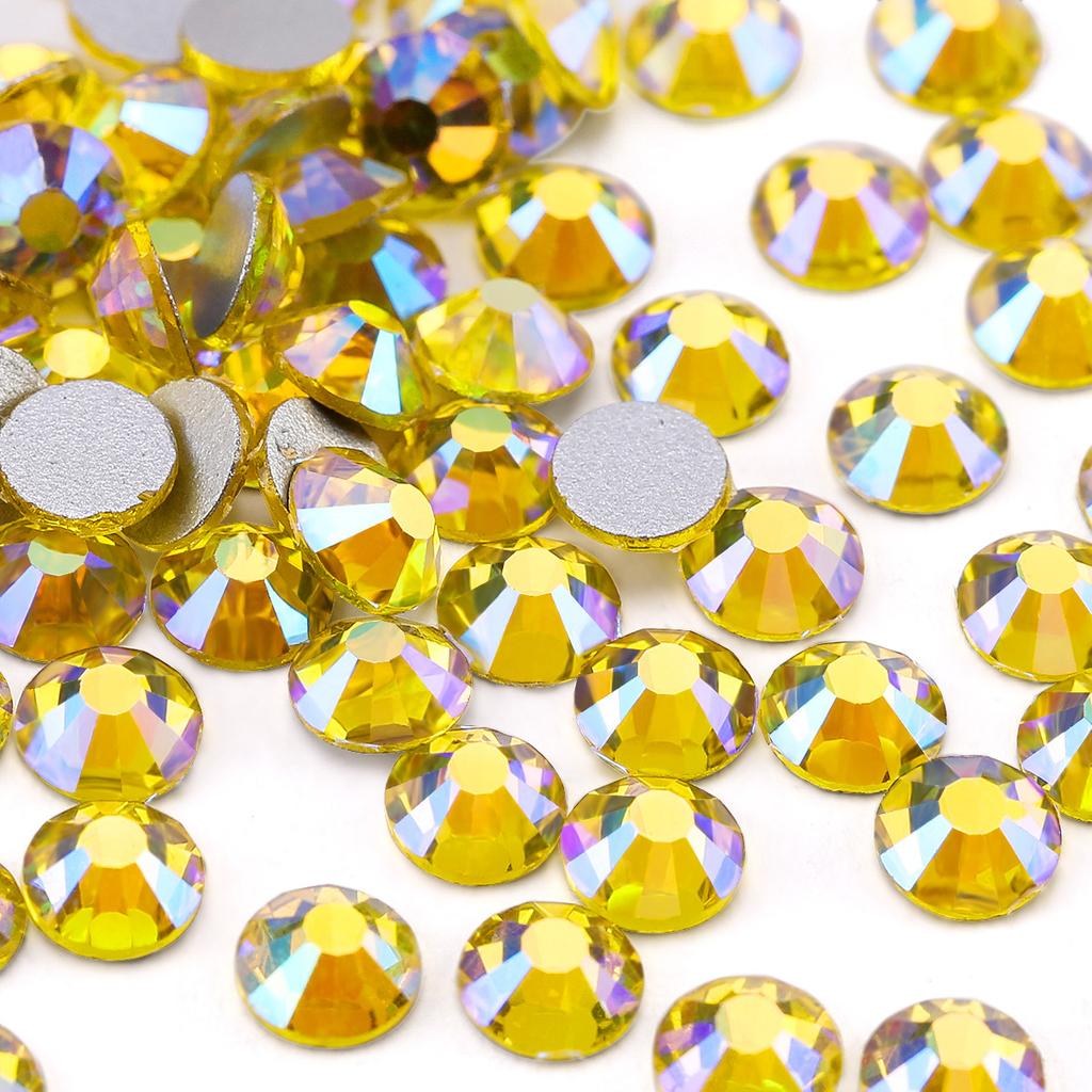 Pujiang Crystal Rhinestone Glass Flat Bottom Diamond Clothing Accessories Round Nail Drill Diy Stud Earrings Bag Sticker Drill