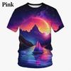 Пейзаж крутая футболка с 3D принтом для мужчин и женщин модный индивидуальный пуловер повседневная популярная уличная одежда свободные топы футболки