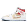 Женские кроссовки Air Jordan 1 Mid SE Sesame коричнево-белые Flash-Crimson CZ0774-200