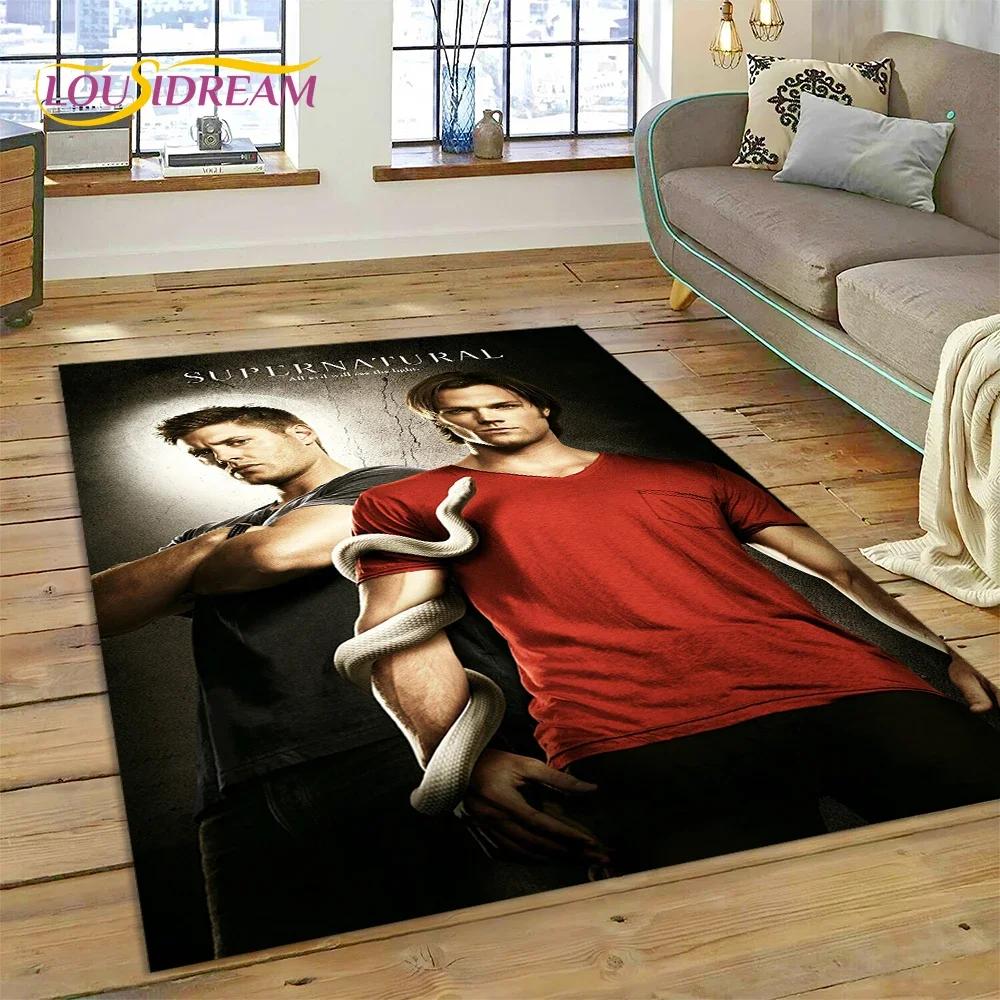 SPN Новейший Ковер с 3D-изображением Дина и Сэма из Сверхъестественного для Спальни, Гостиной, Дома, Декор для Дивана, Детская Игровая Большая Декоративная Напольный Коврик