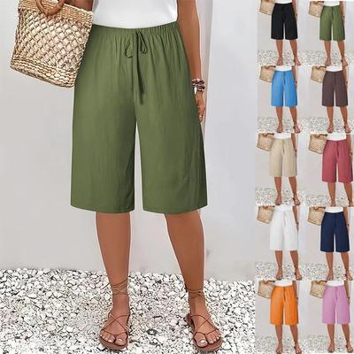 Женские повседневные однотонные бриджи средней длины