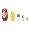 5Pcs Wooden Cute Dog Russian Nesting Dolls Toy Handmade Wooden Cute Dog Matryoshka Dolls Set for