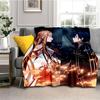 Anime SAO Sword Art Online Printed Oversized Manta Sofa Bed Cover Soft and Hairy Blanket Plaid Soft Warm Flannel Throw Blankets
