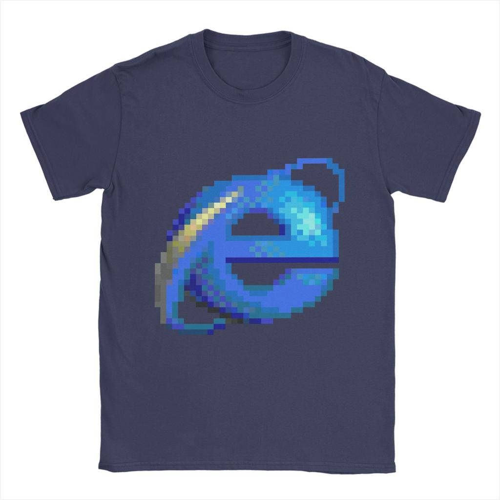 Повседневная футболка Летняя футболка Internet Explorer Модные крутые футболки 100% хлопковая футболка для мужчин Y2K Классический дизайн Одежда с коротким рукавом